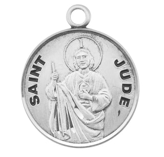 Sterling Silver Round Shaped St. Jude Medal