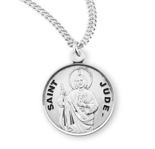 Sterling Silver Round Shaped Saint Jude Medal