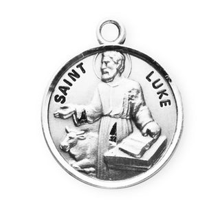 Sterling Silver Round Shaped St. Luke Medal