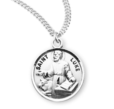Sterling Silver Round Shaped St. Luke Medal