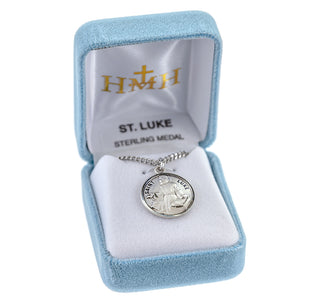 Sterling Silver Round Shaped St. Luke Medal