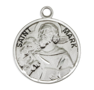 Sterling Silver Round Shaped St. Mark Medal
