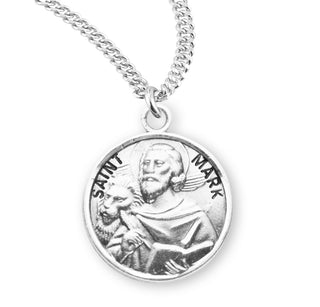 Sterling Silver Round Shaped Saint Mark Medal
