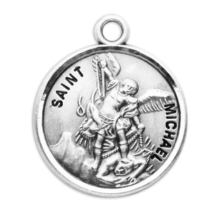 Sterling Silver Round Shaped St. Michael Medal