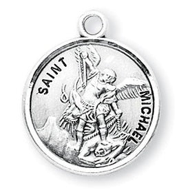 Sterling Silver Round Saint Michael Medal