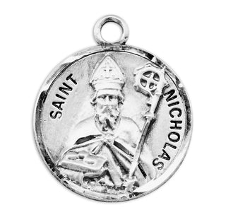 Sterling Silver Round Shaped St. Nicholas Medal