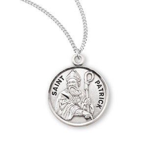 Sterling Silver Round Shaped Saint Patrick Medal