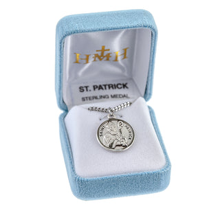 Sterling Silver Round Shaped St. Patrick Medal