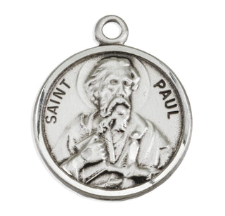 Sterling Silver Round Shaped St. Paul Medal