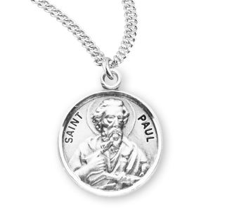 Sterling Silver Round Shaped Saint Paul Medal