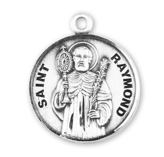 Sterling Silver Round Shaped St. Raymond Medal