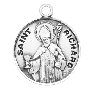 Sterling Silver Round Shaped St. Richard Medal