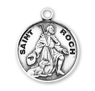 Sterling Silver Round Shaped St. Roch Medal