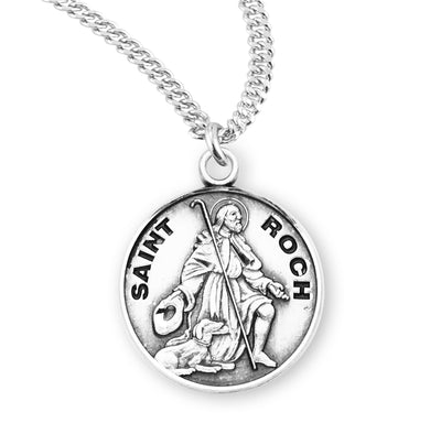 Sterling Silver Round Shaped St. Roch Medal