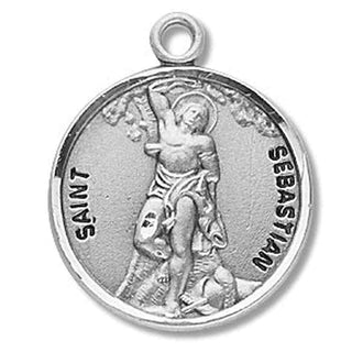 Sterling Silver Round Shaped St. Sebastian Medal