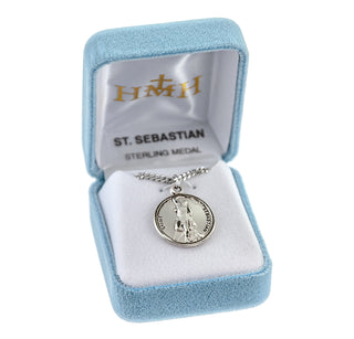 Sterling Silver Round Shaped St. Sebastian Medal