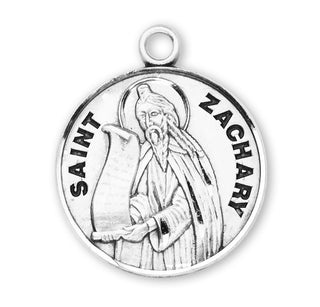 Sterling Silver Round Shaped St. Zachary Medal