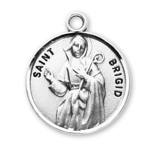 Sterling Silver Round Shaped St. Brigid Medal
