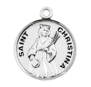 Sterling Silver Round Shaped St. Christina Medal