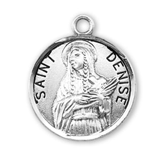 Sterling Silver Round Shaped St. Denise Medal
