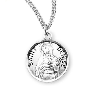 Sterling Silver Round Shaped Saint Denise Medal