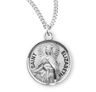 Sterling Silver Round Shaped Saint Elizabeth Medal