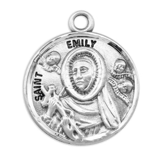 Sterling Silver Round Shaped St. Emily Medal