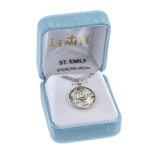 Sterling Silver Round Shaped St. Emily Medal