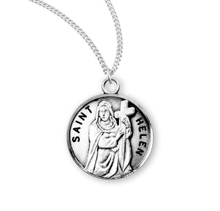 Sterling Silver Round Shaped Saint Helen Medal