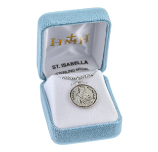 Sterling Silver Round Shaped St. Isabella Medal