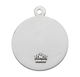 Sterling Silver Round Shaped St. Joan of Arc Medal