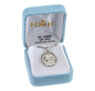 Sterling Silver Round Shaped St. Joan of Arc Medal