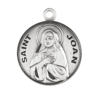 Sterling Silver Round Shaped St. Joan Medal