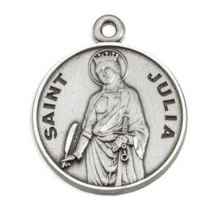 Sterling Silver Round Shaped St. Julia Medal