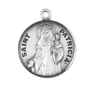Sterling Silver Round Shaped St. Patricia Medal