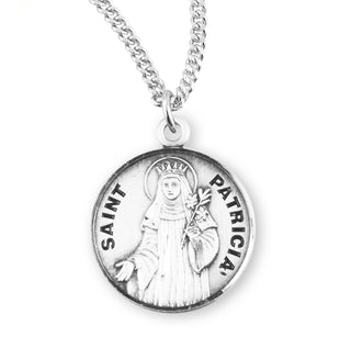 Sterling Silver Round Shaped Saint Patricia Medal