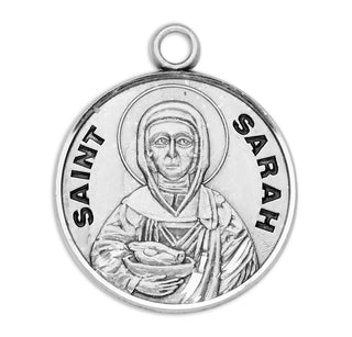 Sterling Silver Round Shaped Saint Sarah Medal