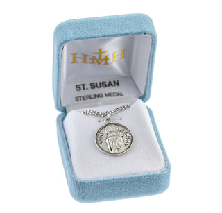Sterling Silver Round Shaped St. Susan Medal