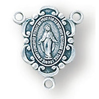 Sterling Silver Miraculous Rosary Center