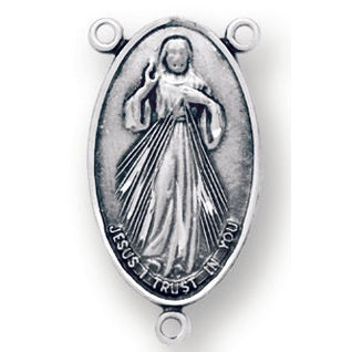 Sterling Silver Divine Mercy Rosary Center