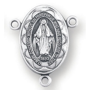 Sterling Silver Miraculous Rosary Center
