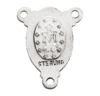 1-inch Sterling Silver Miraculous Rosary Center