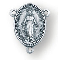 Sterling Silver Miraculous Rosary Center