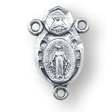 Sterling Silver Miraculous and Scapular Rosary Center