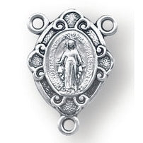 Sterling Silver Miraculous Rosary Center
