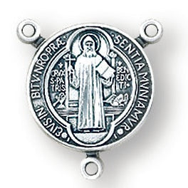 Sterling Silver Saint Benedict Rosary Center