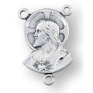 Sterling Silver Head of Christ Rosary Center