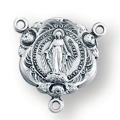 Sterling Silver Miraculous Rosary Center