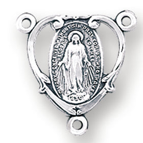 Sterling Silver Miraculous Rosary Center