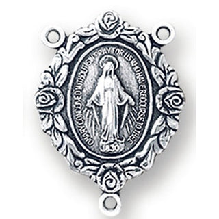 3/4-inch Sterling Silver Miraculous Rosary Center